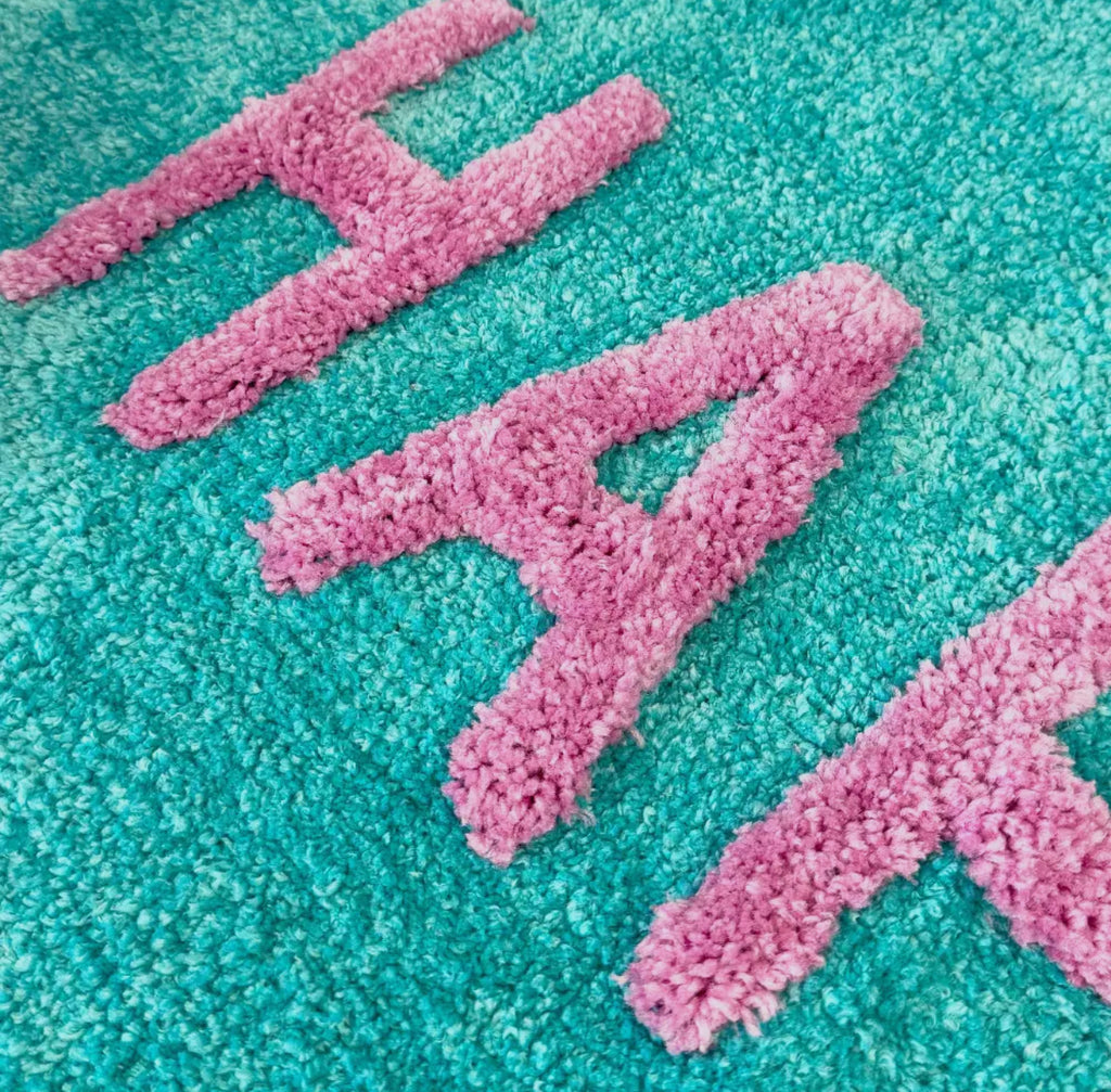 Happy Slogan Bath Mat